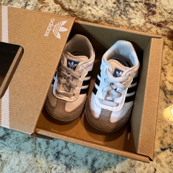 Adidas Kids Samba Sneakers - White and Brown - Picture 4 of 8